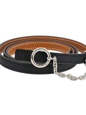 Hermes Cal Zel Reversible Belt Swift Epsom Black Gold Z-engraved Silver